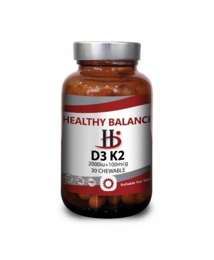 Healthy Balance D3 K2 2000 IU & 100 mcg 30 chewable tabs